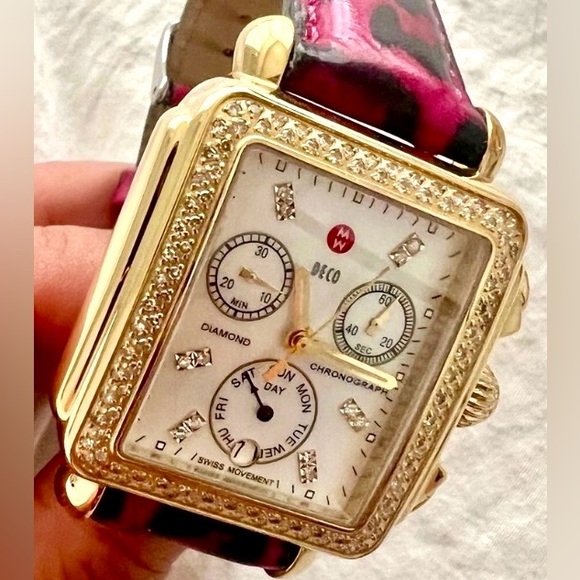 🔥$499 SUPER SALE🔥✅PRICE FIRM✅AUTHENTIC Michele Gold Deco Diamond Watch - Picture 6 of 16